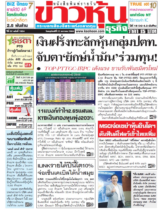 ข่าวหุ้น 22 มกราคม 2569