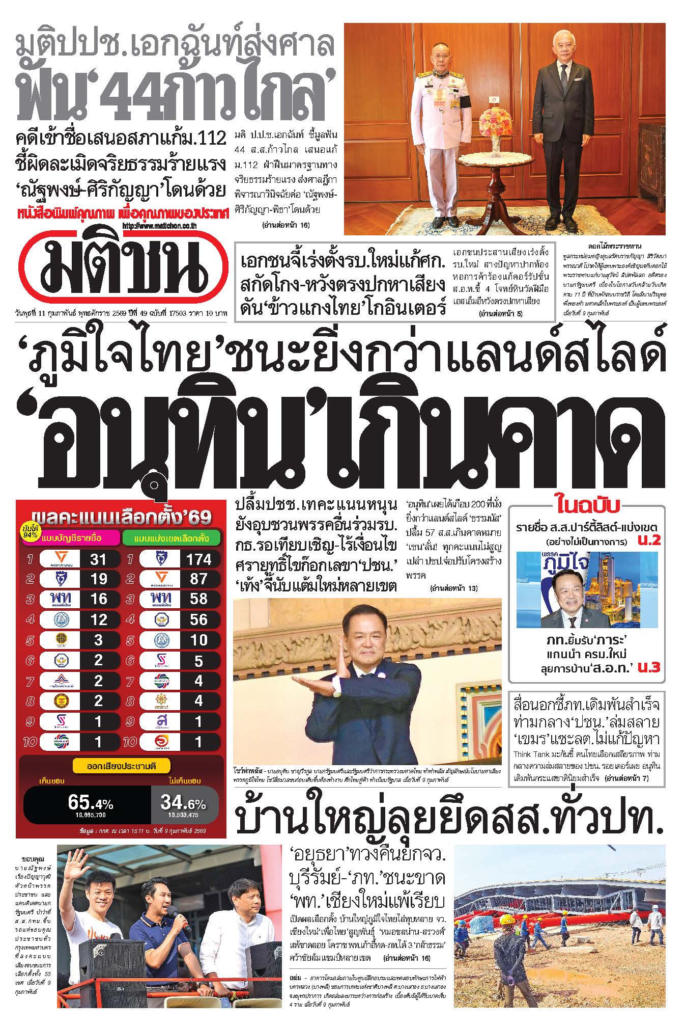 มติชนรายวัน 11 กุมภาพันธ์ 2569