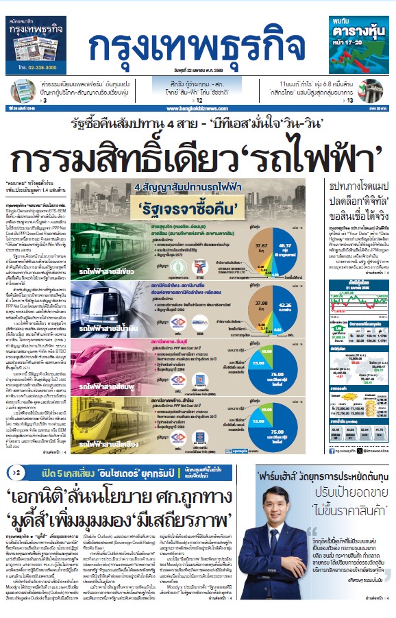 กรุงเทพธุรกิจ 22 เมษายน 2569