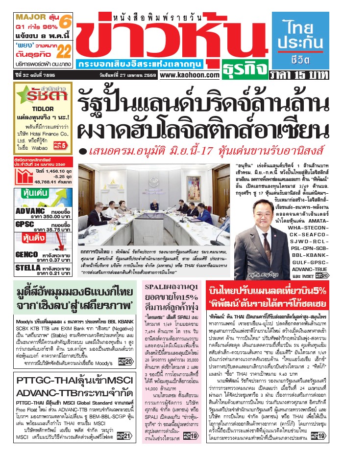 ข่าวหุ้น 27 เมษายน 2569