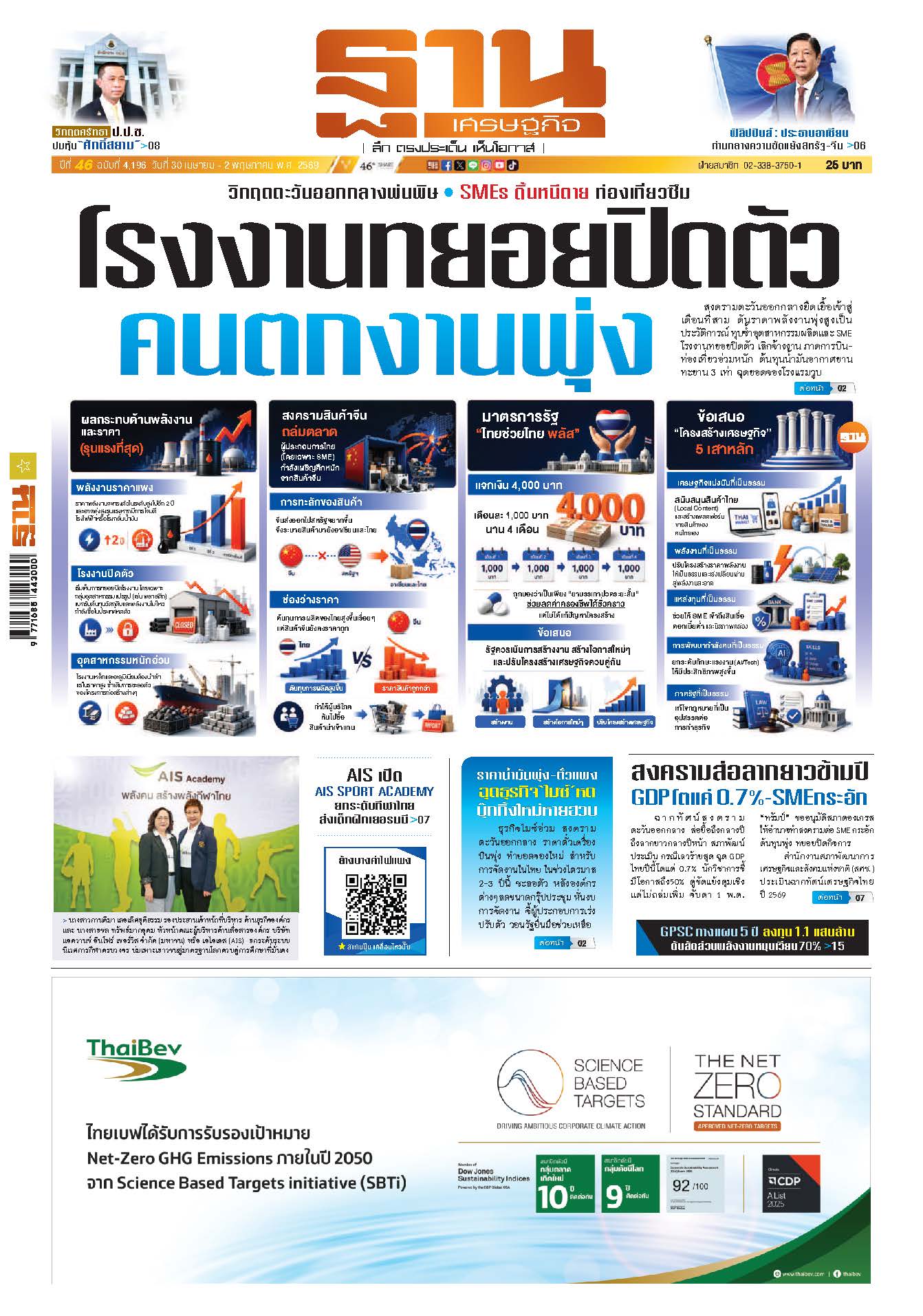 ฐานเศรษฐกิจ 30 เมษายน- 2 พฤษภาคม 2569