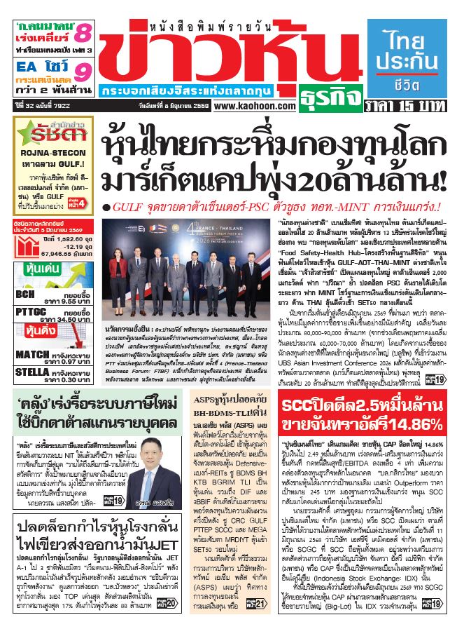 ข่าวหุ้น 8 มิถุนายน 2569