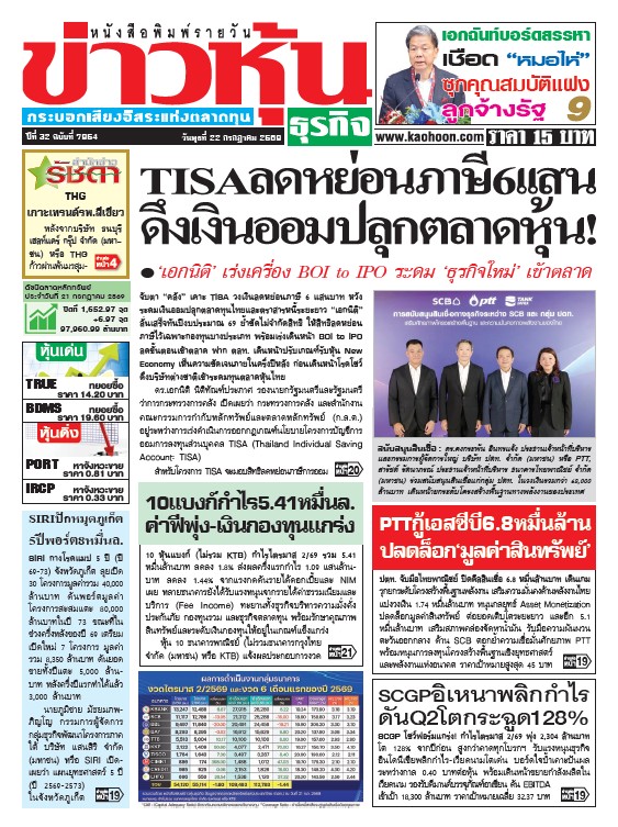 ข่าวหุ้น 22 กรกฎาคม 2569