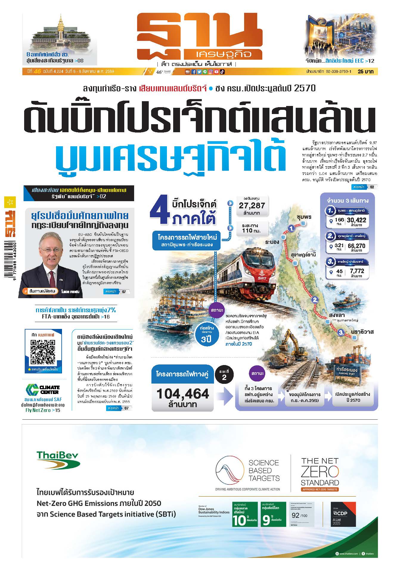 ฐานเศรษฐกิจ 6 สิงหาคม - 8 สิงหาคม 2569