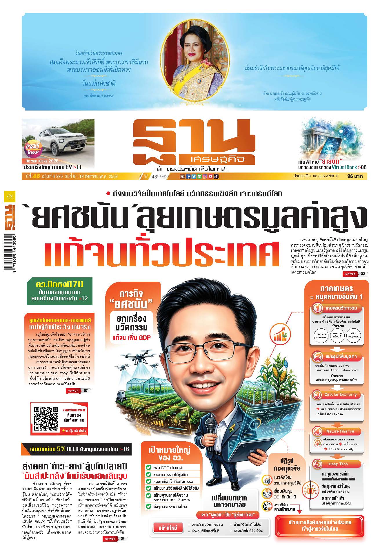 ฐานเศรษฐกิจ 9 สิงหาคม - 12 สิงหาคม 2569