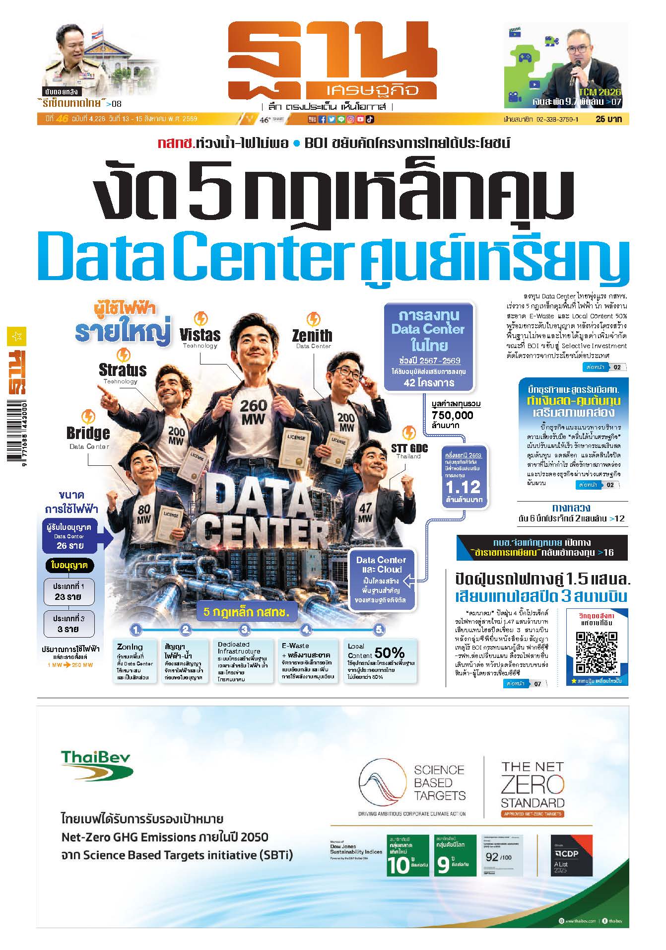 ฐานเศรษฐกิจ 13 สิงหาคม - 15 สิงหาคม 2569