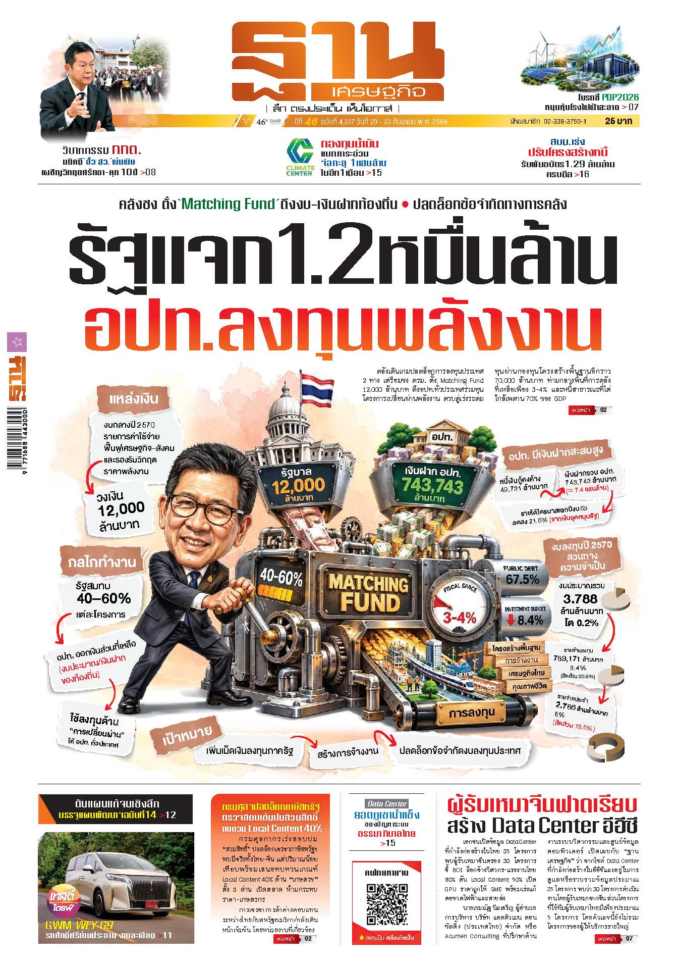 ฐานเศรษฐกิจ 20 กันยายน - 23 กันยายน 2569