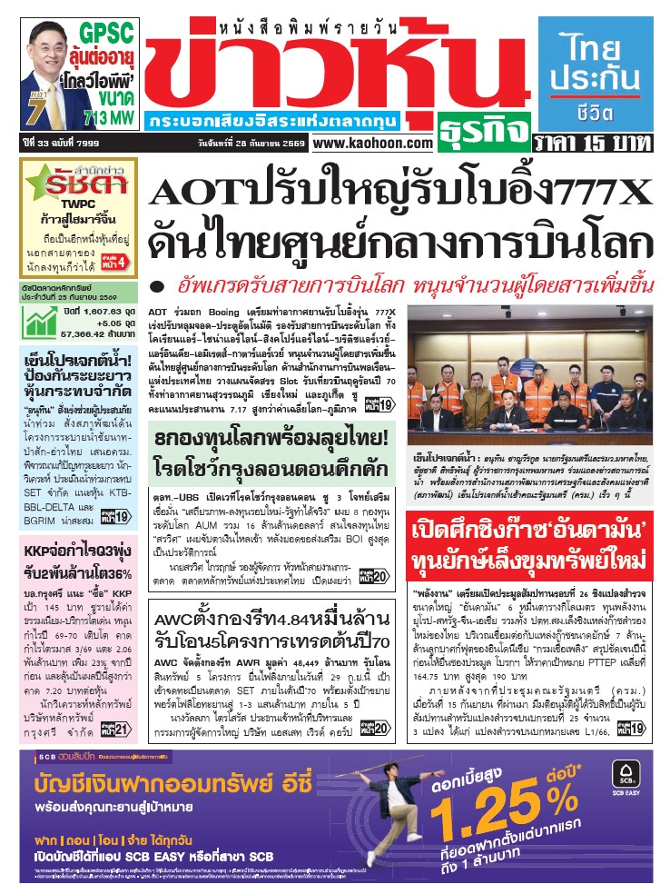 ข่าวหุ้น 28 กันยายน 2569