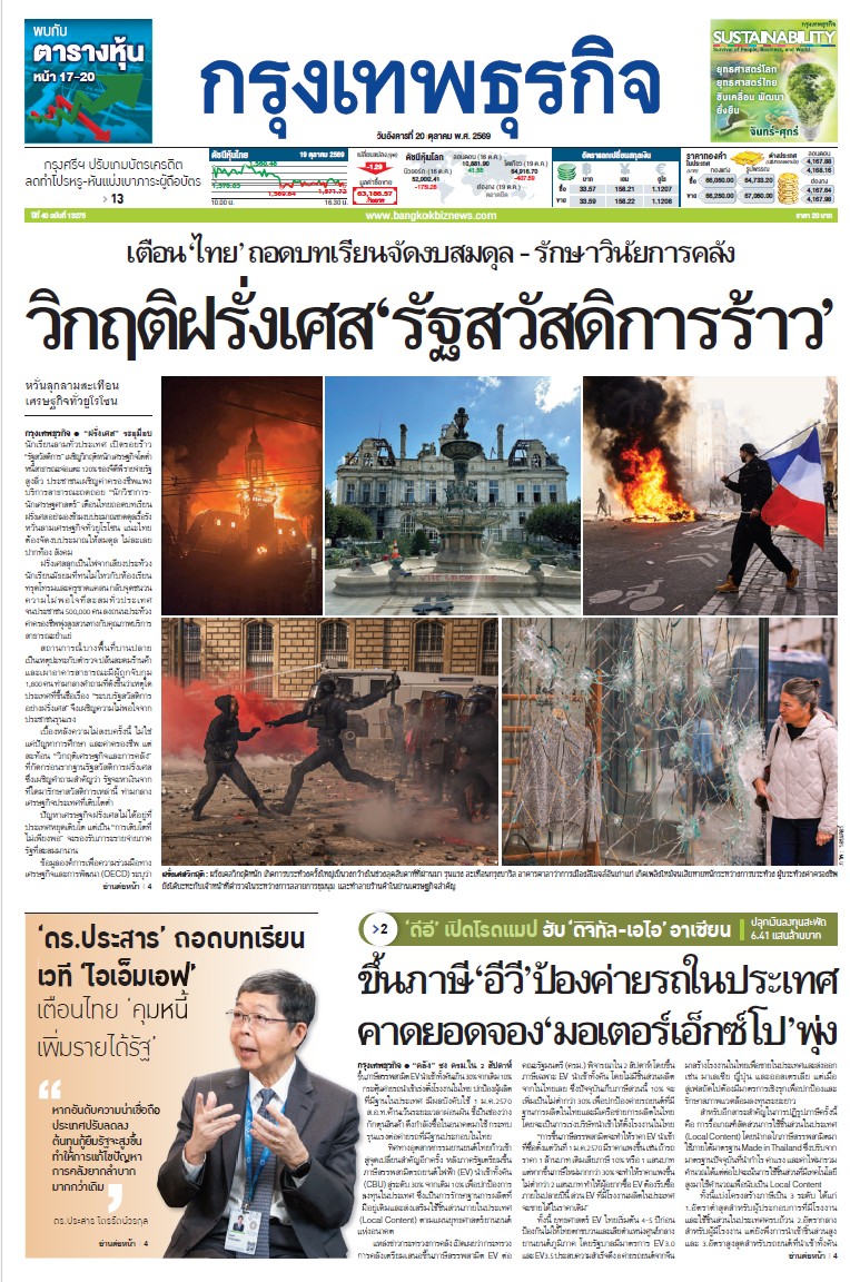 กรุงเทพธุรกิจ 20 ตุลาคม 2569