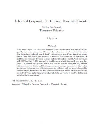 Inherited Corporate Control and Economic Growth...